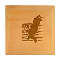 Usa Flag Eagle Symbol American Bald Eagle Country Wood Photo Frame Cube by Wegoenart