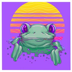 Frog Animal Sun Amphibian Figure Digital Art Wooden Puzzle Square by Wegoenart