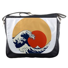 The Great Wave Off Kanagawa Waves Messenger Bag by Wegoenart