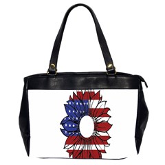 Us Flag Flower Sunshine Flag America Usa Oversize Office Handbag (2 Sides) by Wegoenart