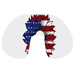 Us Flag Flower Sunshine Flag America Usa Travel Neck Pillow by Wegoenart