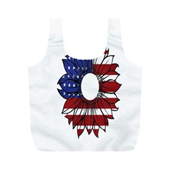 Us Flag Flower Sunshine Flag America Usa Full Print Recycle Bag (m) by Wegoenart