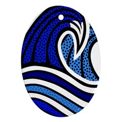 Print Water Waves Oval Ornament (two Sides) by Wegoenart