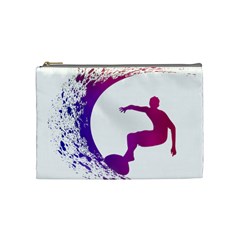 Wave Surfer Surfing Sport Athlete Water Sea Cosmetic Bag (medium) by Wegoenart