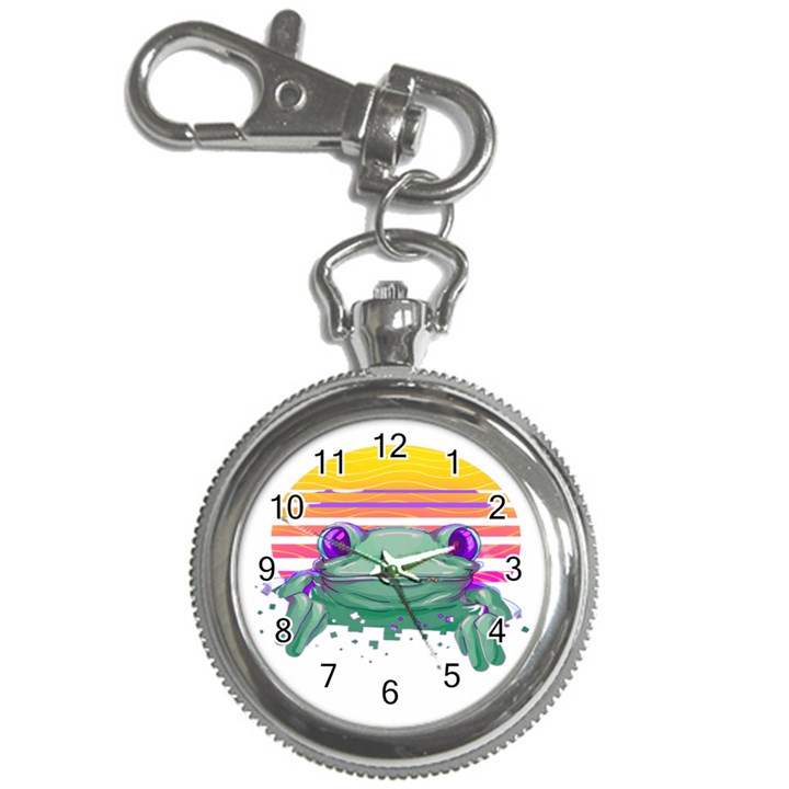 Frog Animal Sun Amphibian Figure Digital Art Key Chain Watches