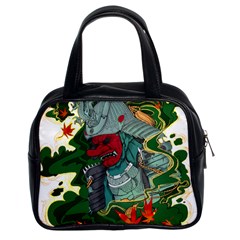 Armor Japan Maple Leaves Samurai Mask Cut Classic Handbag (two Sides) by Wegoenart