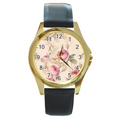 Roses-58 Round Gold Metal Watch