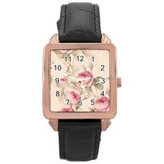 Roses-58 Rose Gold Leather Watch  by nateshop