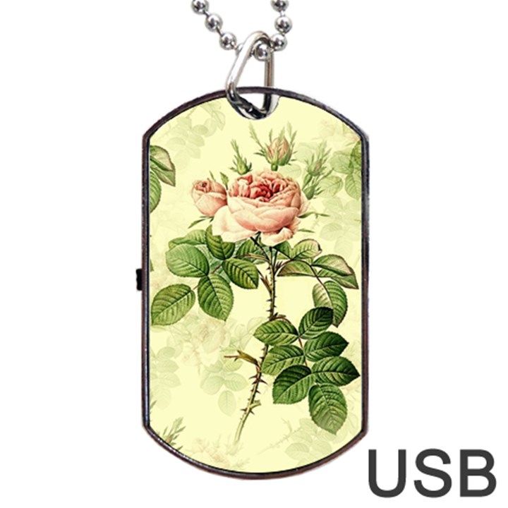 Roses-59 Dog Tag USB Flash (One Side)