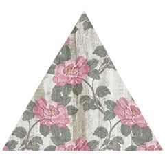 Roses-pink-elegan Wooden Puzzle Triangle