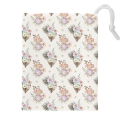 Roses-white Drawstring Pouch (4xl)