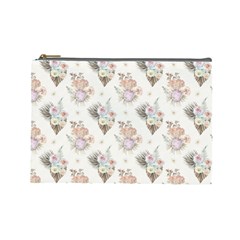 Roses-white Cosmetic Bag (large) by nateshop