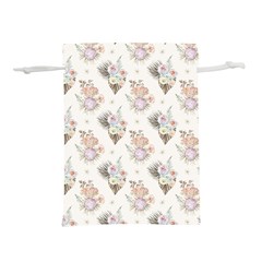 Roses-white Lightweight Drawstring Pouch (l) by nateshop