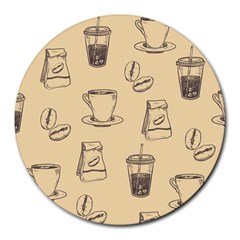 Coffee-56 Round Mousepad by nateshop