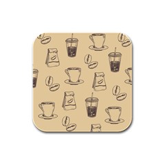 Coffee-56 Rubber Square Coaster (4 pack)