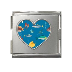 Fish-73 Mega Link Heart Italian Charm (18mm) by nateshop