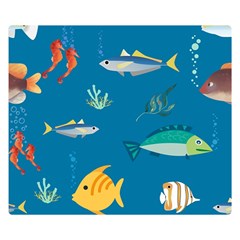 Fish-73 Two Sides Premium Plush Fleece Blanket (small) by nateshop