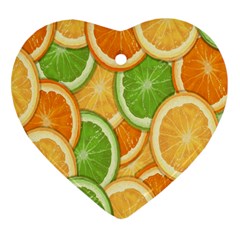 Fruits-orange Heart Ornament (two Sides)