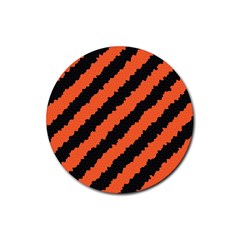 Halloween-background Rubber Round Coaster (4 Pack)