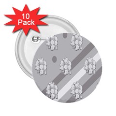 Strip-gray 2 25  Buttons (10 Pack)  by nateshop