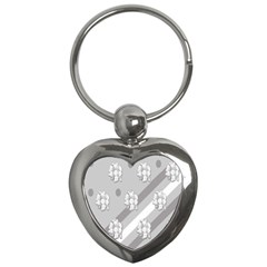 Strip-gray Key Chain (heart) by nateshop