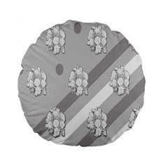 Strip-gray Standard 15  Premium Round Cushions by nateshop