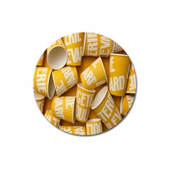 Yellow-cups Magnet 3  (round) by nateshop