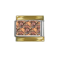 Colorful Background Artwork Pattern Floral Patterns Retro Paisley Gold Trim Italian Charm (9mm)