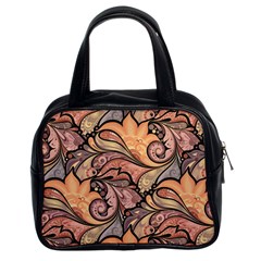 Colorful Background Artwork Pattern Floral Patterns Retro Paisley Classic Handbag (two Sides)