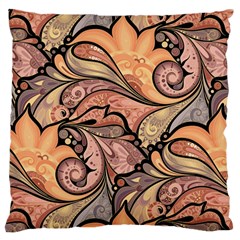 Colorful Background Artwork Pattern Floral Patterns Retro Paisley Large Cushion Case (two Sides)