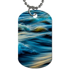 Waves Wave Water Blue Sea Ocean Abstract Dog Tag (one Side)