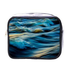 Waves Wave Water Blue Sea Ocean Abstract Mini Toiletries Bag (one Side)