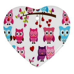 Owl Pattern Ornament (heart)