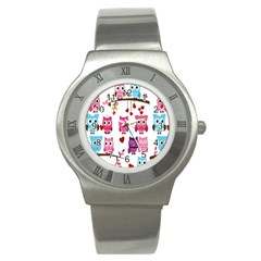 Owl Pattern Stainless Steel Watch