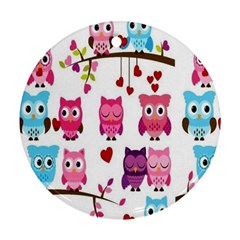 Owl Pattern Round Ornament (two Sides)