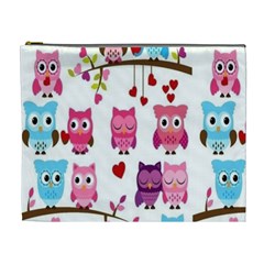 Owl Pattern Cosmetic Bag (xl) by Salman4z