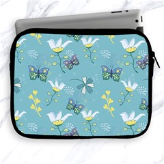 Butterflies Flowers Blue Background Spring Pattern Apple Ipad 2/3/4 Zipper Cases by Ravend