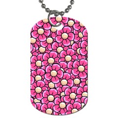 Pattern Scrapbooking Flowers Bloom Decorative Dog Tag (two Sides)