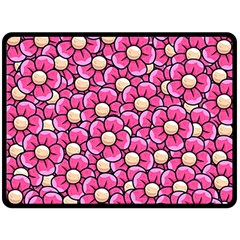 Pattern Scrapbooking Flowers Bloom Decorative Fleece Blanket (large)