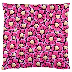 Pattern Scrapbooking Flowers Bloom Decorative Large Premium Plush Fleece Cushion Case (one Side)