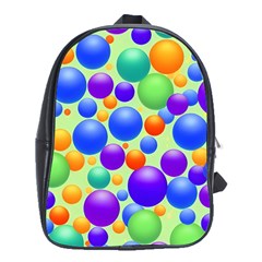 Background Pattern Design Colorful Bubbles School Bag (xl)