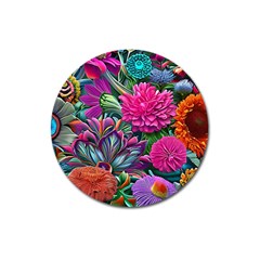 Flowers Nature Spring Blossom Flora Petals Art Magnet 3  (round)