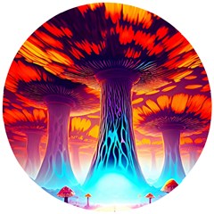 Sci-fi Fantasy Art Painting Colorful Pattern Wooden Puzzle Round