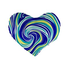 Pattern Design Swirl Watercolor Art Standard 16  Premium Heart Shape Cushions