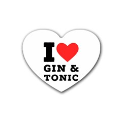 I Love Gin And Tonic Rubber Coaster (heart) by ilovewhateva