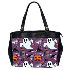 Pumpkin Ghost Witch Hat Halloween Sketch Holiday Oversize Office Handbag (2 Sides) by Ravend