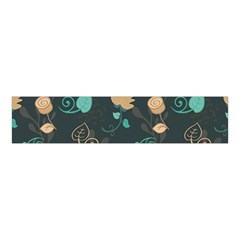 Flowers Leaves Pattern Seamless Green Background Velvet Scrunchie