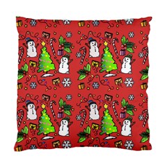 Santa Snowman Gift Holiday Christmas Cartoon Standard Cushion Case (two Sides)