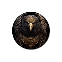 Eagle Ornate Pattern Feather Texture Magnet 3  (round) by Ravend