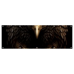 Eagle Ornate Pattern Feather Texture Banner And Sign 12  X 4  by Ravend